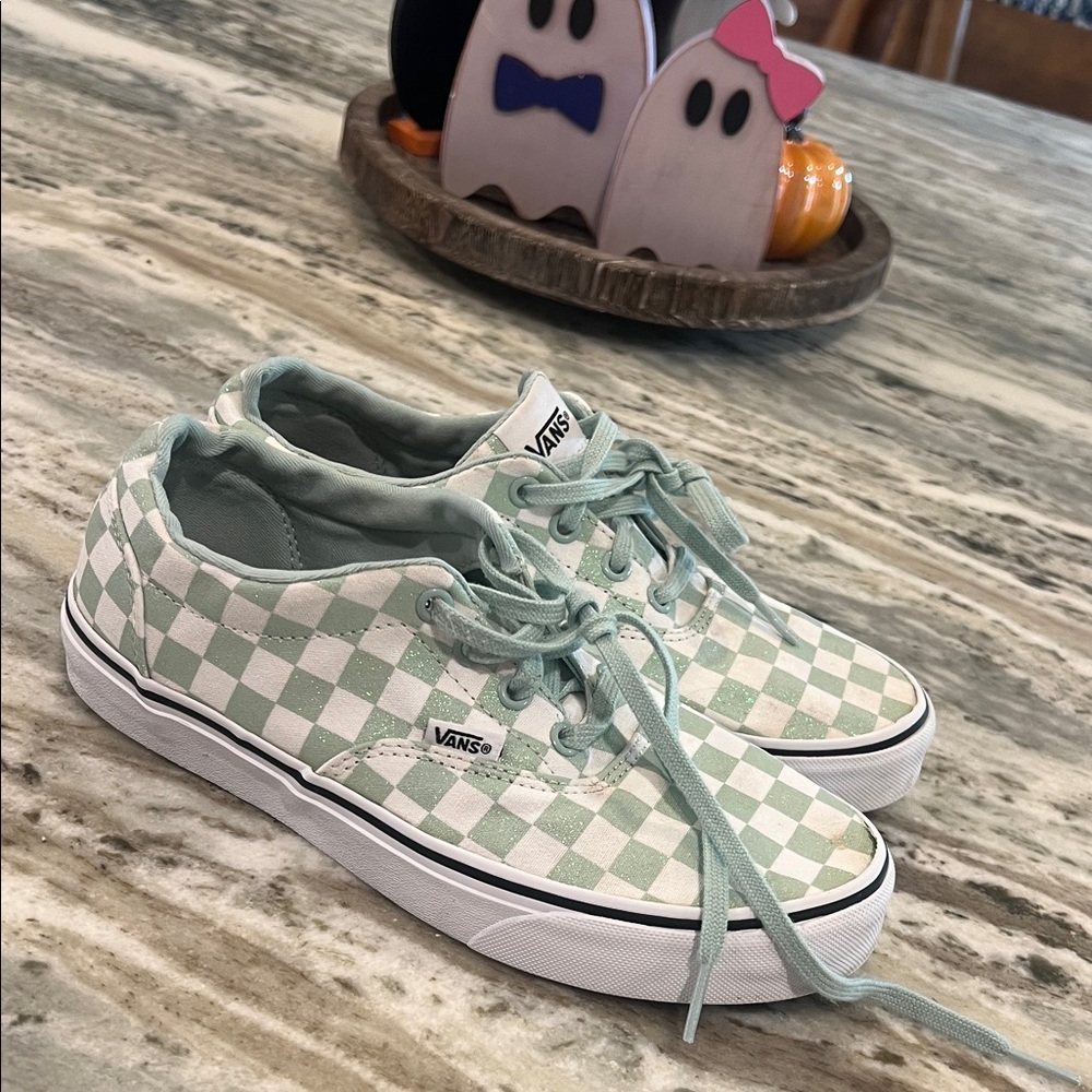 Vans Kids Mint Checkered Sneakers